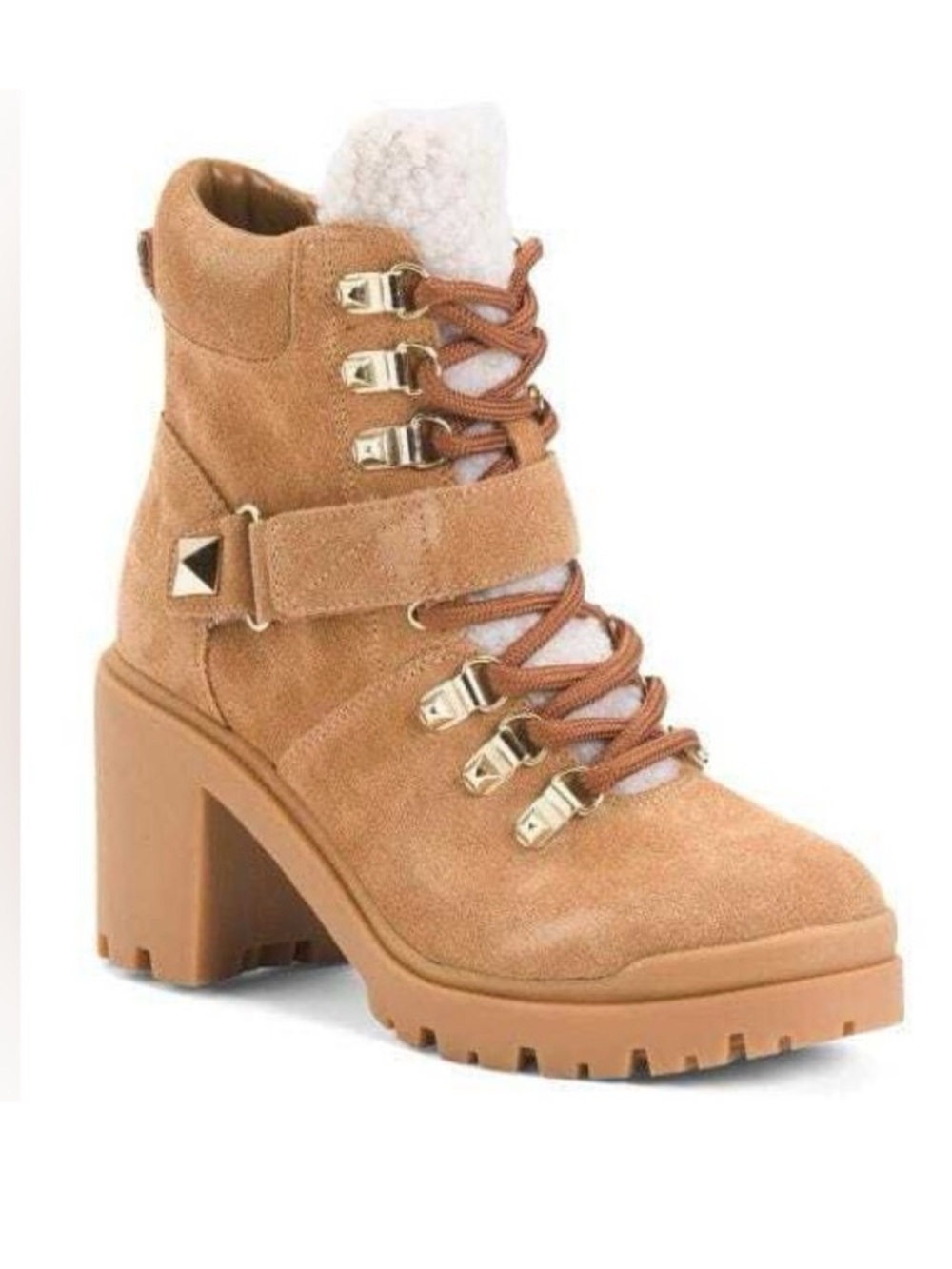 Marc Fisher Suede Sherpa Trim Hiker Boots